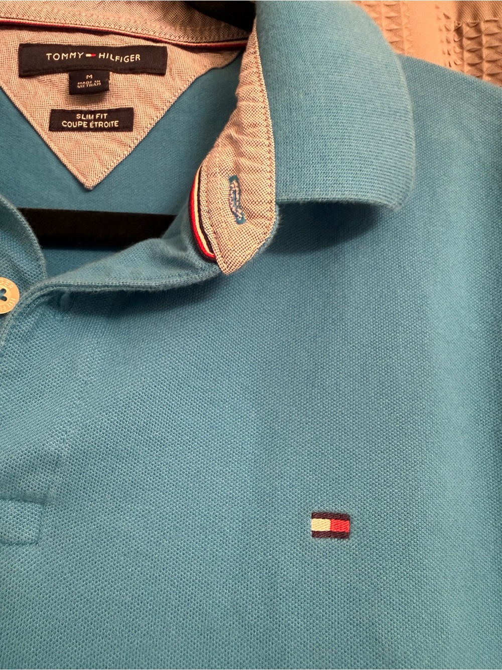 Tommy Hilfiger Men’s Sky Blue Slim Fit Polo Shirt - Picture 8 of 13